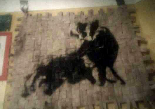 Smoking badgers stencil