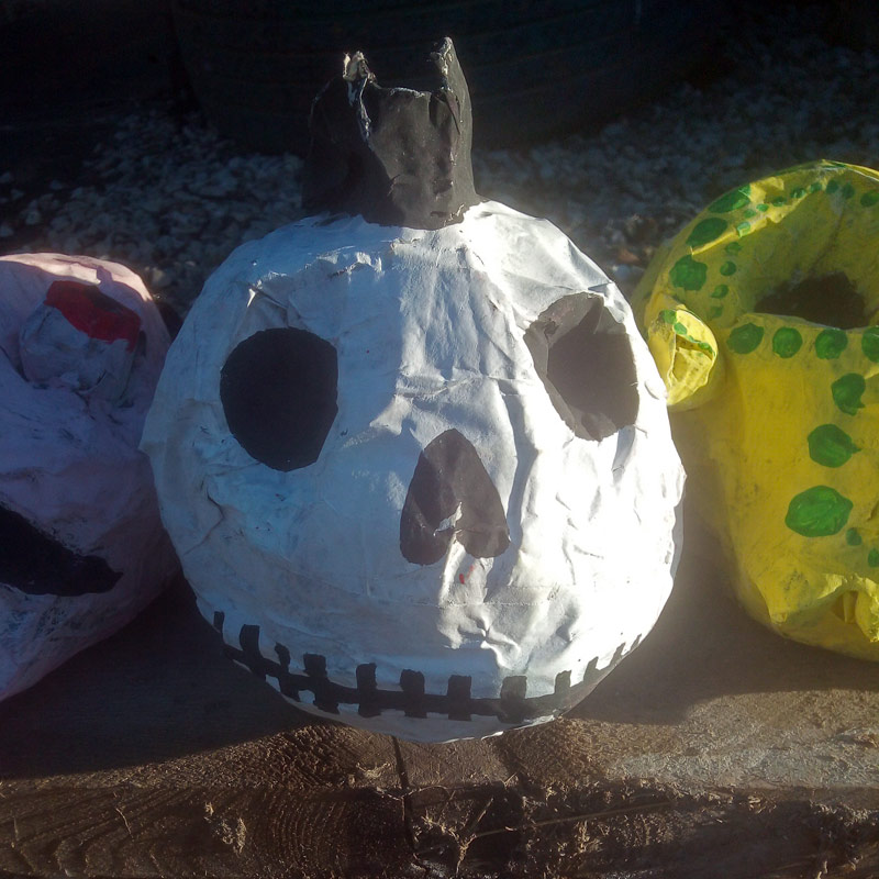 White pumpkin skull